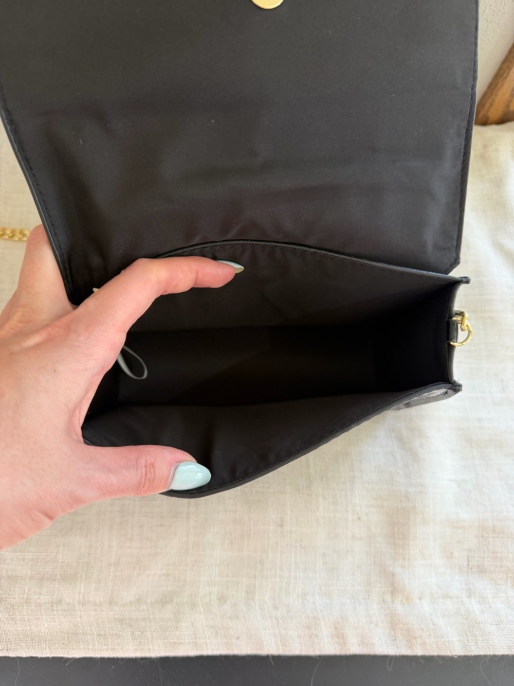 Jimmy Choo Parfums Black Patent Crossbody with Gold Chain NWT - Picture 8 of 9